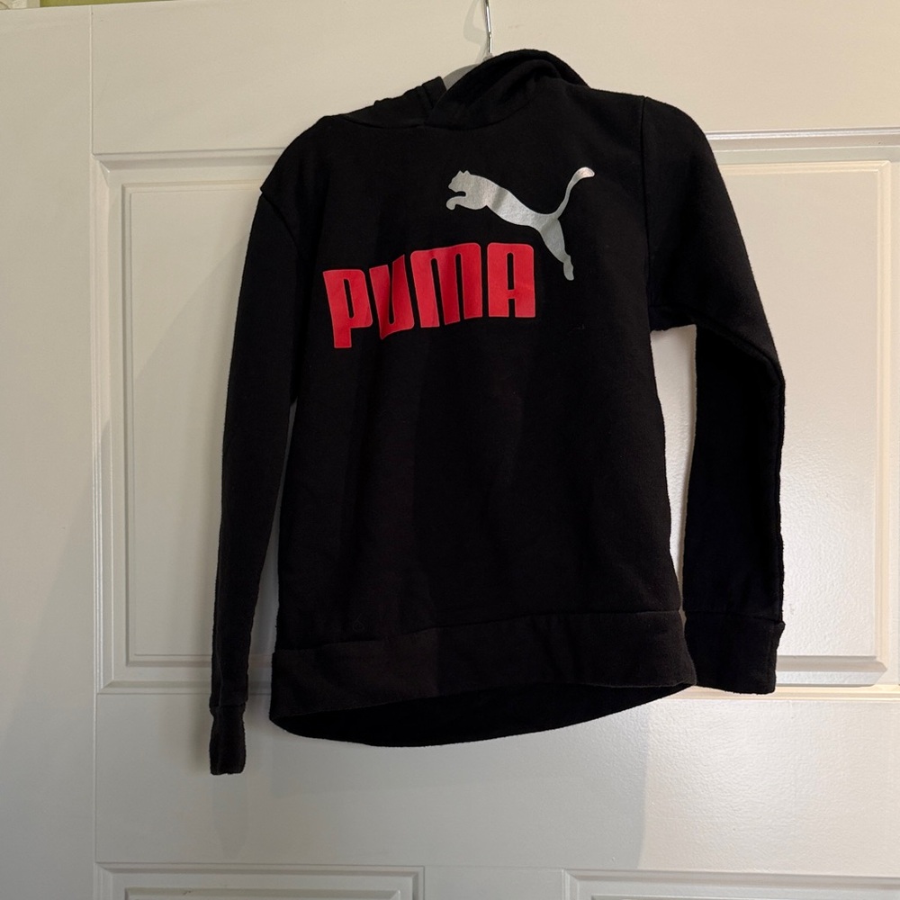 Puma Kids Black and Red Hoodie